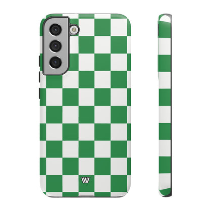 GREEN WHITE CHECKERBOARD | Tough Phone Case for iPhone & Samsung