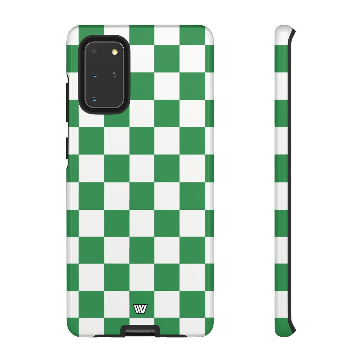 GREEN WHITE CHECKERBOARD | Tough Phone Case for iPhone & Samsung
