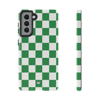 GREEN WHITE CHECKERBOARD | Tough Phone Case for iPhone & Samsung