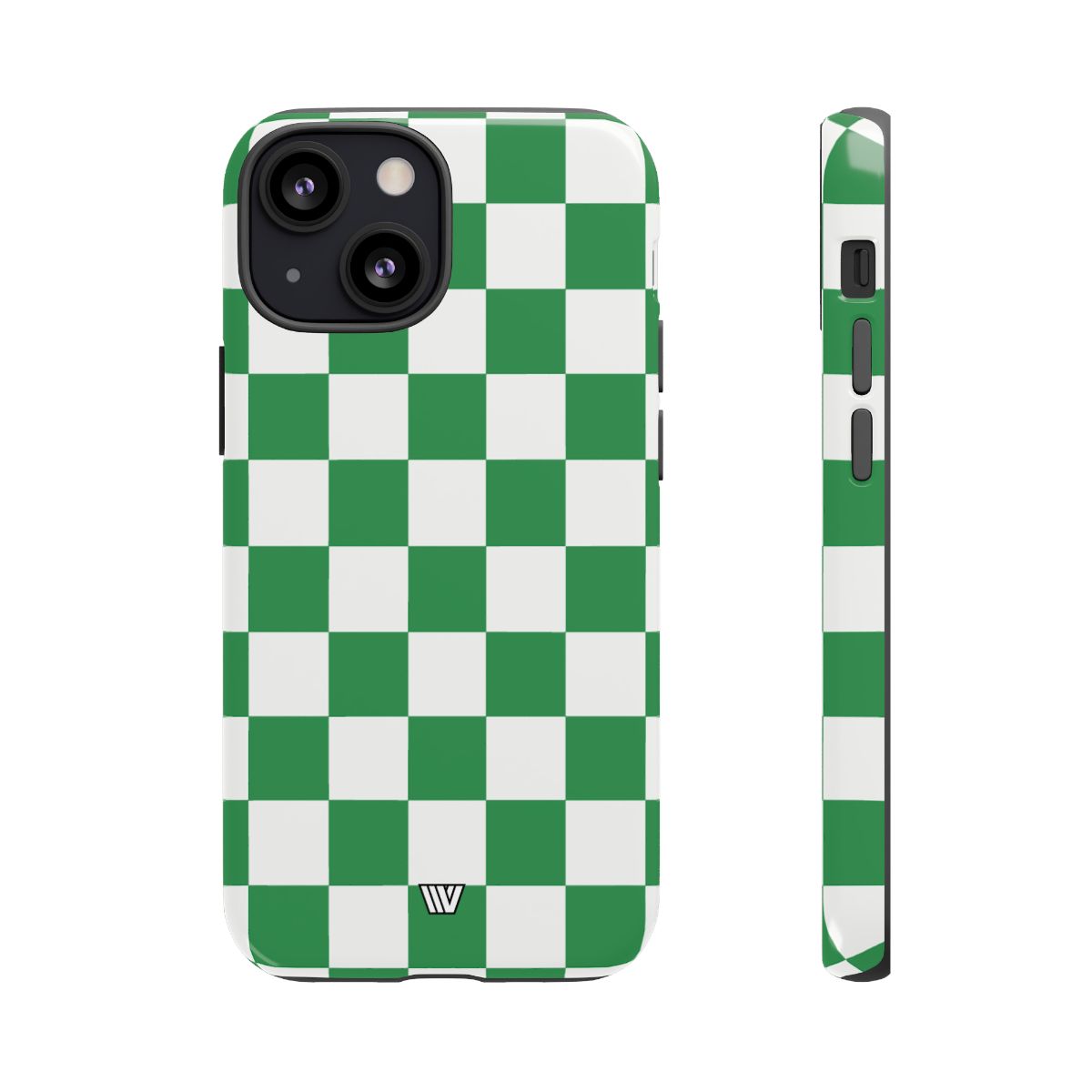 GREEN WHITE CHECKERBOARD | Tough Phone Case for iPhone & Samsung