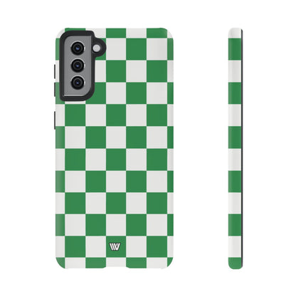 GREEN WHITE CHECKERBOARD | Tough Phone Case for iPhone & Samsung