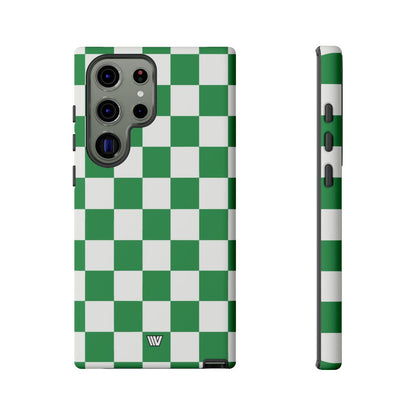 GREEN WHITE CHECKERBOARD | Tough Phone Case for iPhone & Samsung