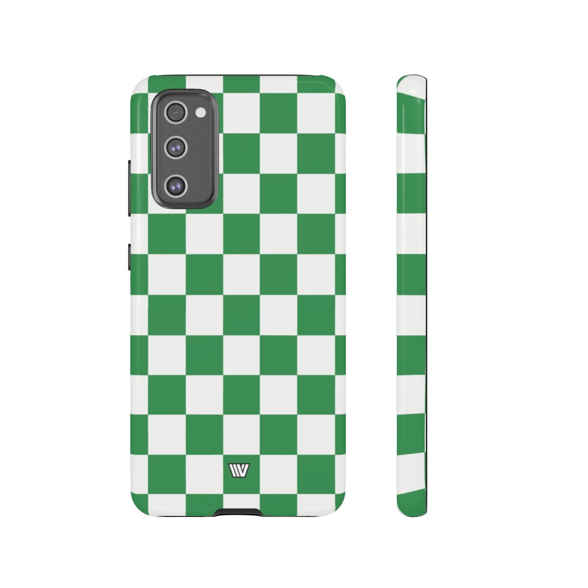 GREEN WHITE CHECKERBOARD | Tough Phone Case for iPhone & Samsung
