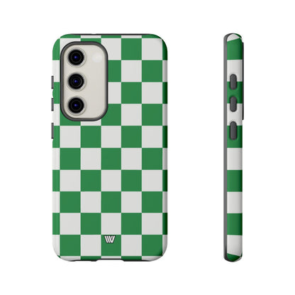GREEN WHITE CHECKERBOARD | Tough Phone Case for iPhone & Samsung