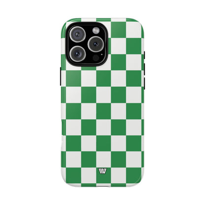 GREEN WHITE CHECKERBOARD | Tough Phone Case for iPhone & Samsung