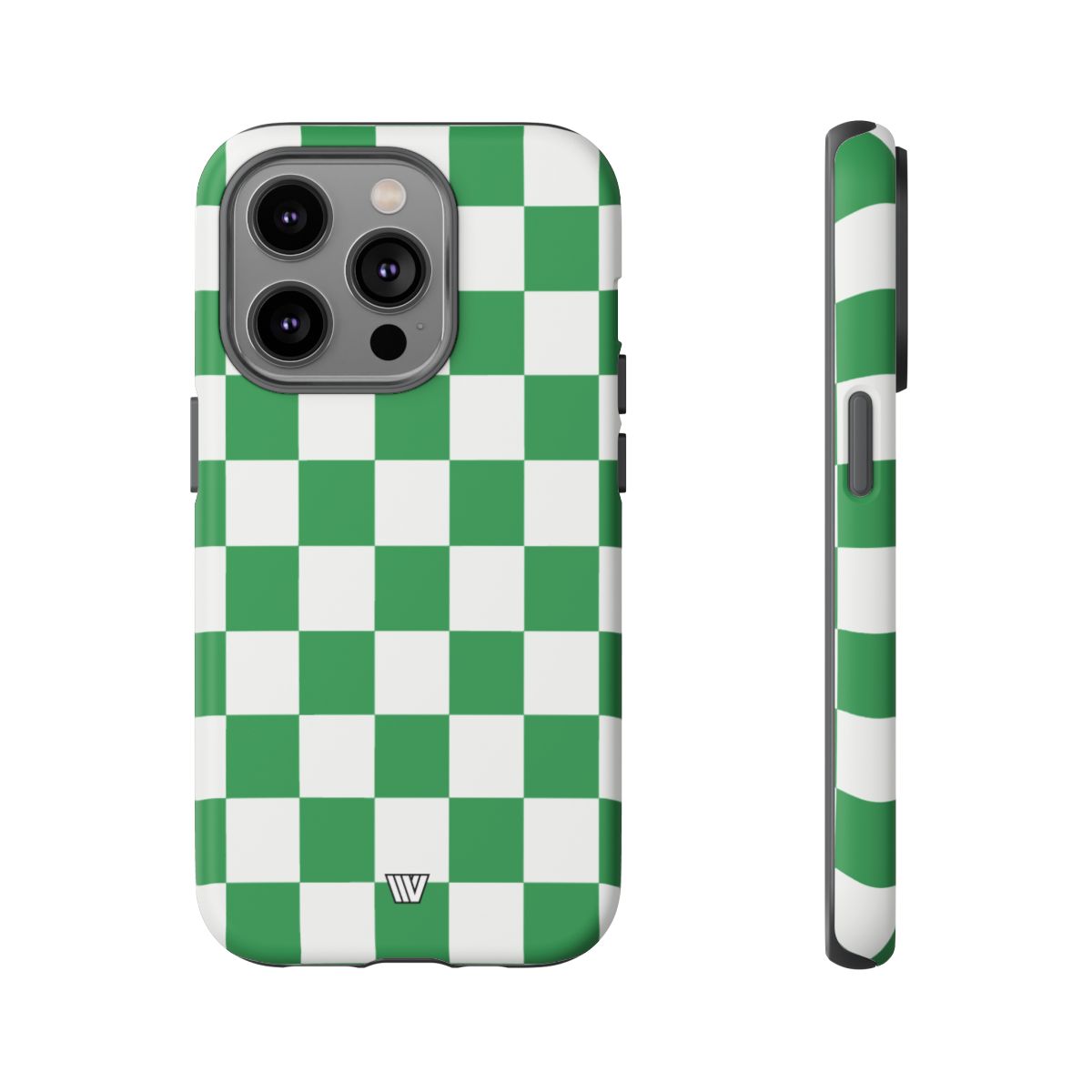 GREEN WHITE CHECKERBOARD | Tough Phone Case for iPhone & Samsung