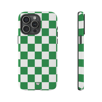 GREEN WHITE CHECKERBOARD | Tough Phone Case for iPhone & Samsung