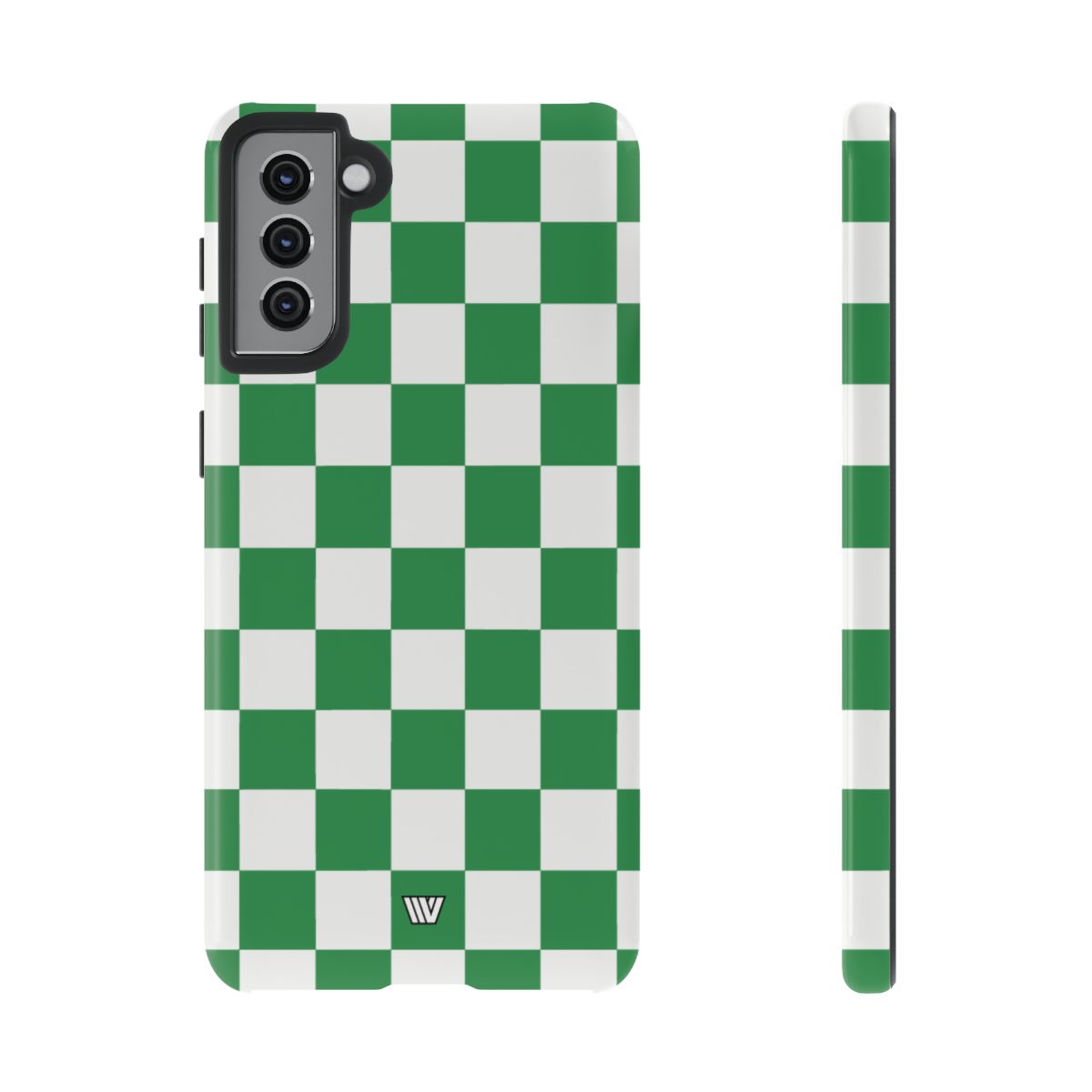 GREEN WHITE CHECKERBOARD | Tough Phone Case for iPhone & Samsung