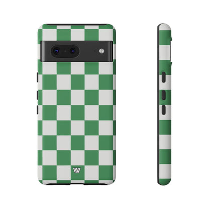 GREEN WHITE CHECKERBOARD | Tough Phone Case for iPhone & Samsung