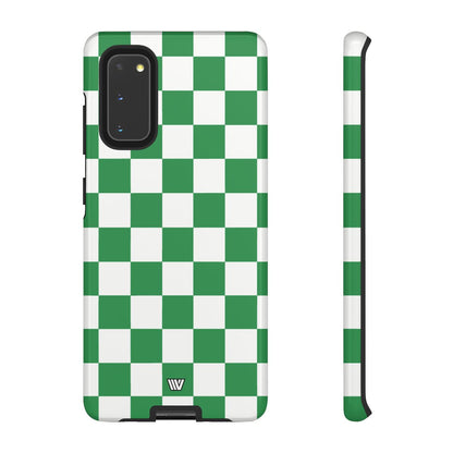 GREEN WHITE CHECKERBOARD | Tough Phone Case for iPhone & Samsung