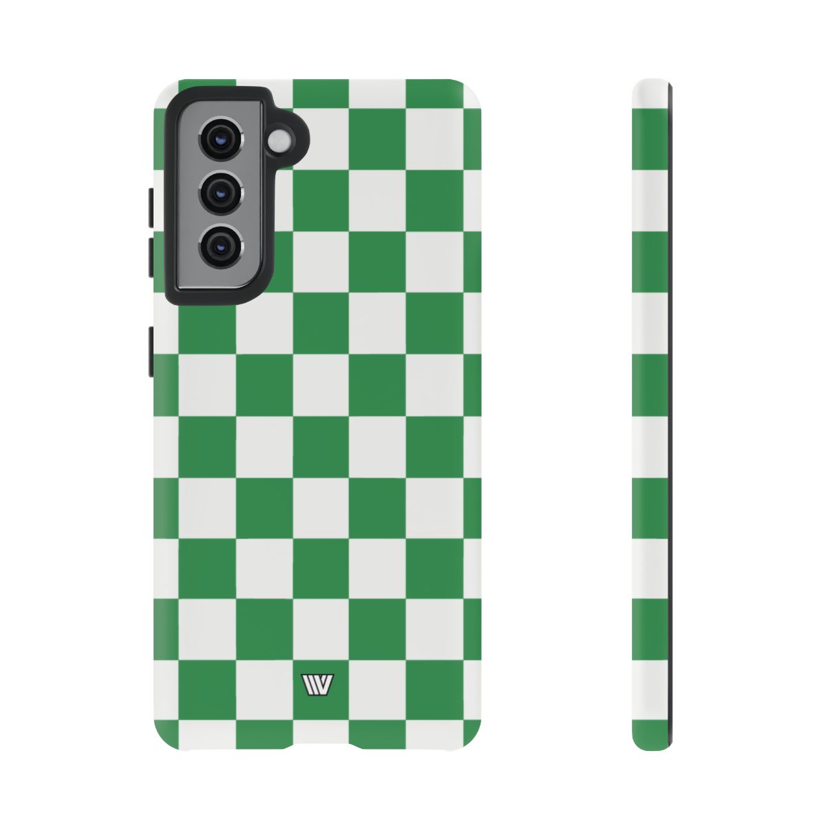 GREEN WHITE CHECKERBOARD | Tough Phone Case for iPhone & Samsung