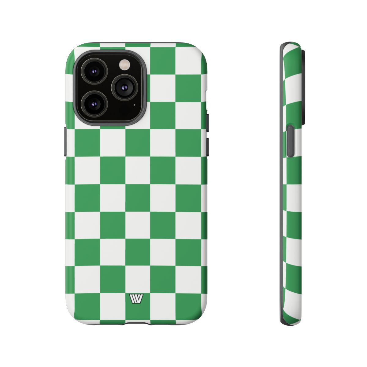 GREEN WHITE CHECKERBOARD | Tough Phone Case for iPhone & Samsung