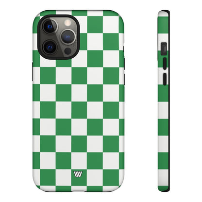 GREEN WHITE CHECKERBOARD | Tough Phone Case for iPhone & Samsung