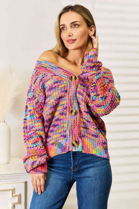 Angel Wings Woven Right V-Neck Long Sleeve Women Cardigan - Zara-Craft