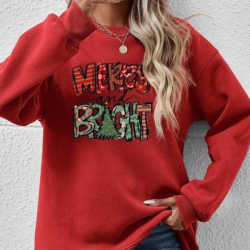 MERRY AND BRIGHT Long Sleeve Women Sweatshirt - Zara-Craft