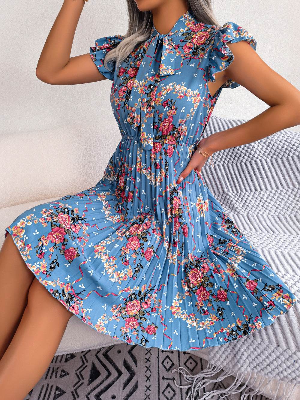 zara floral pleated dress Zara - Striped And Floral Pleated Dress - Multicolored - 5 Years (43,3 Inches)