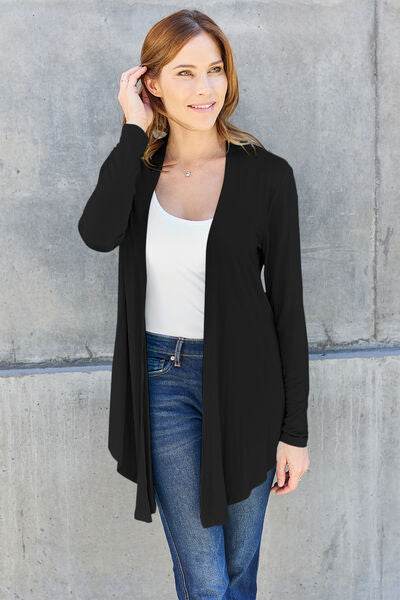 Basic Bae Full Size Open Front Long Sleeve Women Cardigan - Zara-Craft