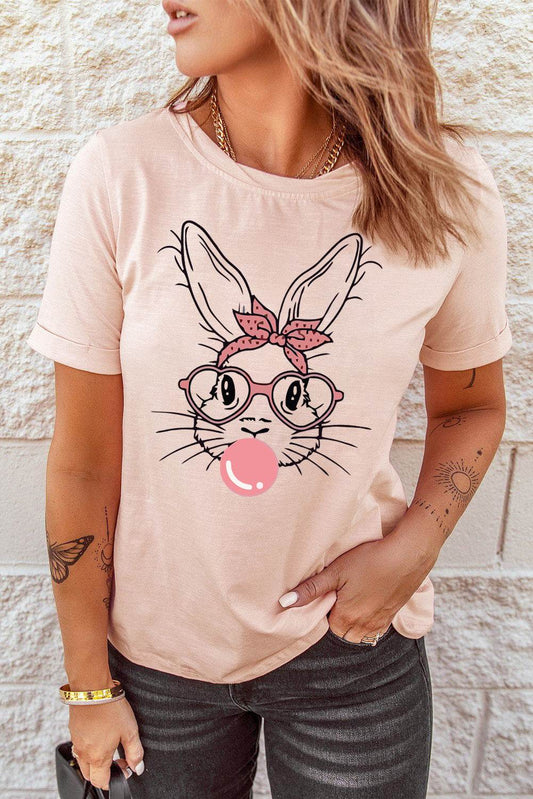 Rabbit Graphic Easter Women T-Shirt - Zara-Craft