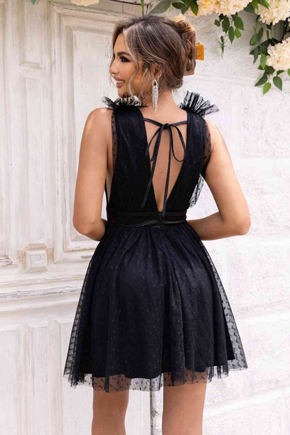 Open Back Sleeveless Mesh Women Dress - Zara-Craft